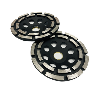 Muela abrasiva de copa de diamante sinterizado de 4,5 pulgadas, doble fila para herramientas abrasivas de pulido de hormigón
