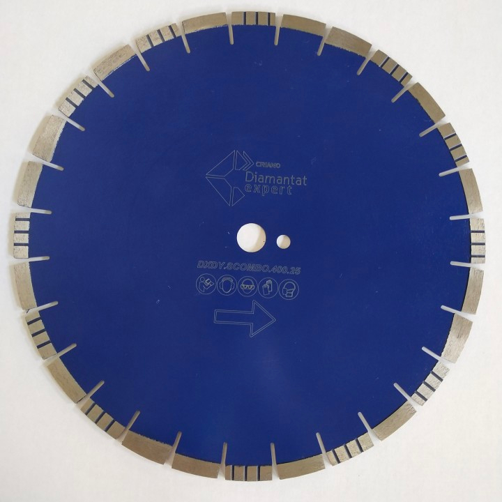 Hoja de sierra de diamante soldada con láser de 16" y 400 mm para asfalto de corte de hormigón verde