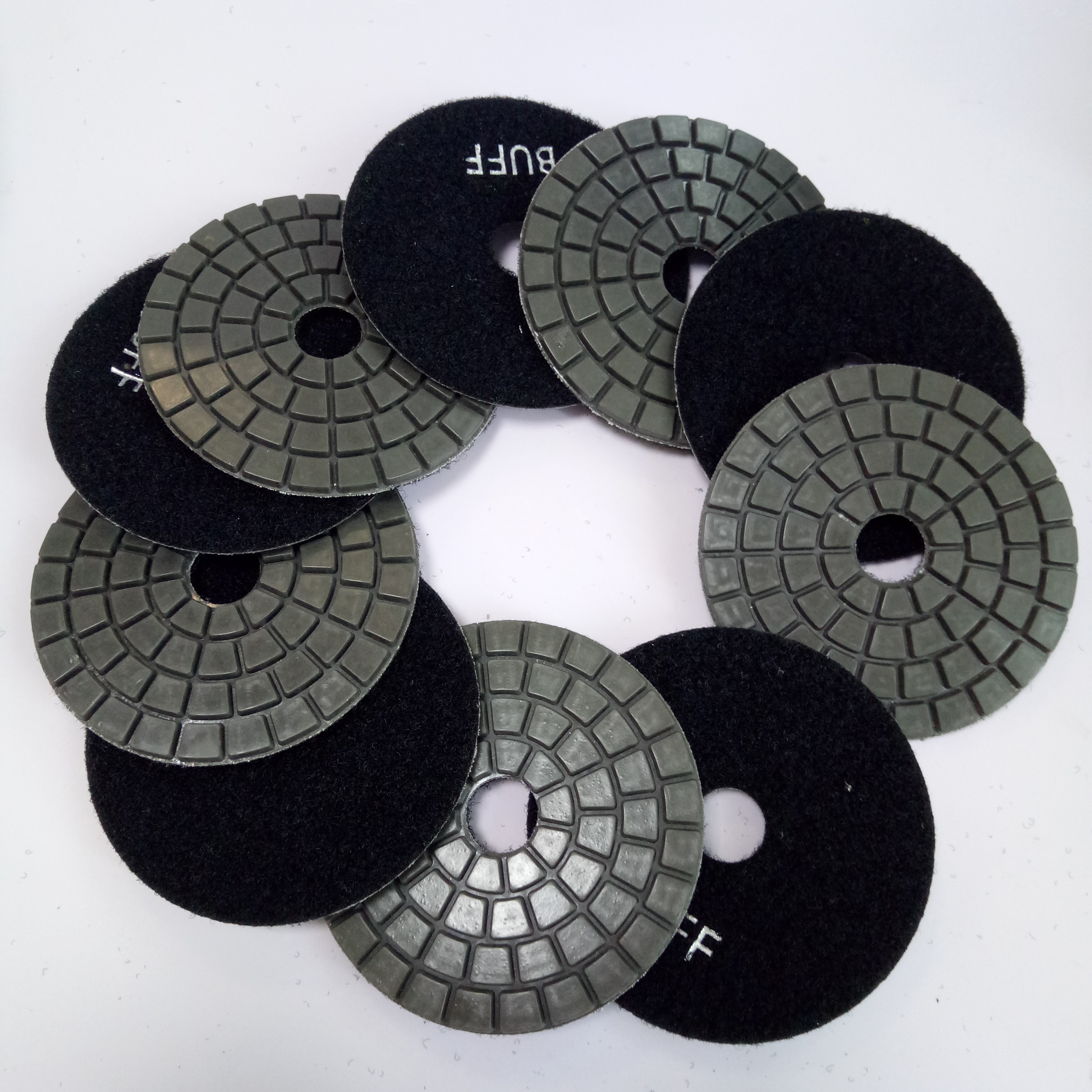 Almohadillas de pulido de diamante blanco y negro de primera calidad, pulidor de 4 pulgadas para mármol de granito