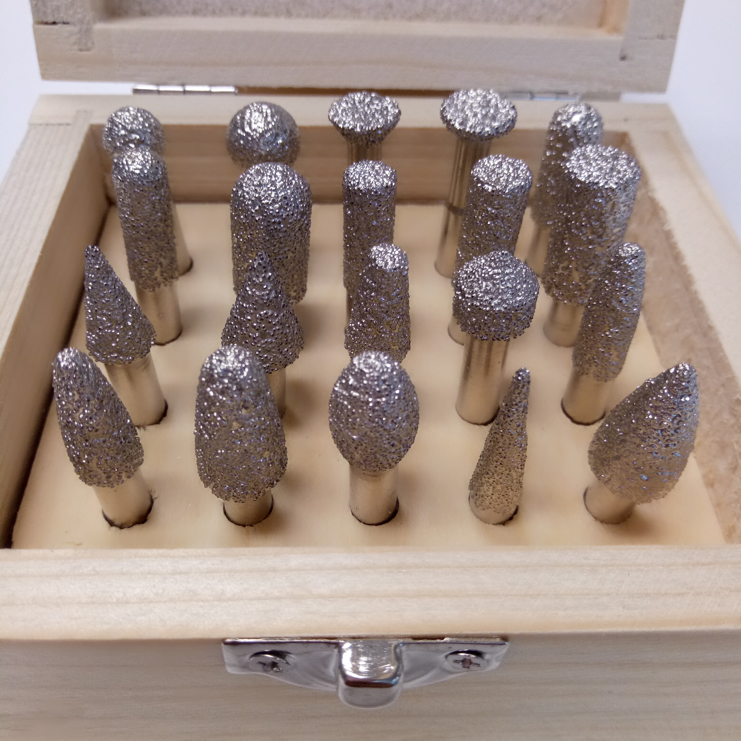 20 piezas de herramientas eléctricas para tallar piedra, juego de puntos montados en diamante soldado al vacío para mármol de granito