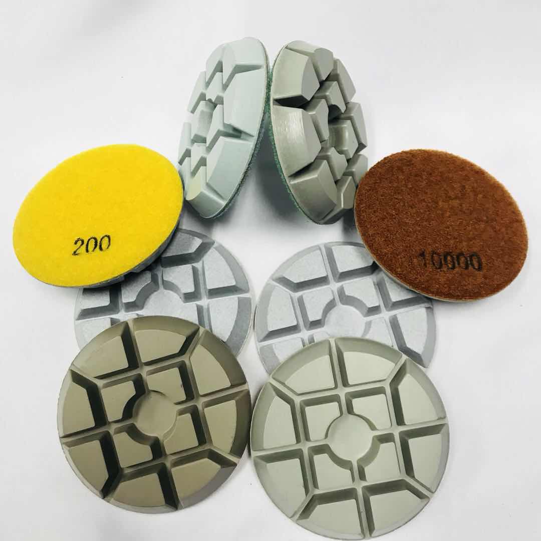Almohadillas de pulido en seco para herramientas abrasivas de diamante de 3 pulgadas y 75 mm para pisos de concreto con buen rendimiento
