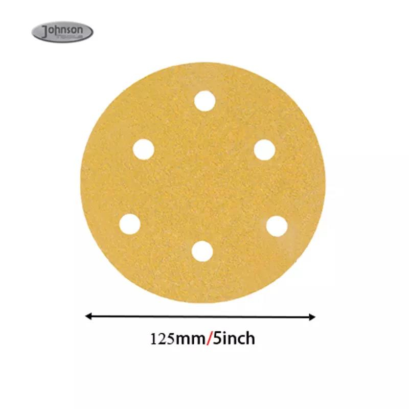 Best seller 5 pulgadas de 125 mm Discos de lijado de aluminio lámina de papel de lijado de arena mixta para lijadora de piso