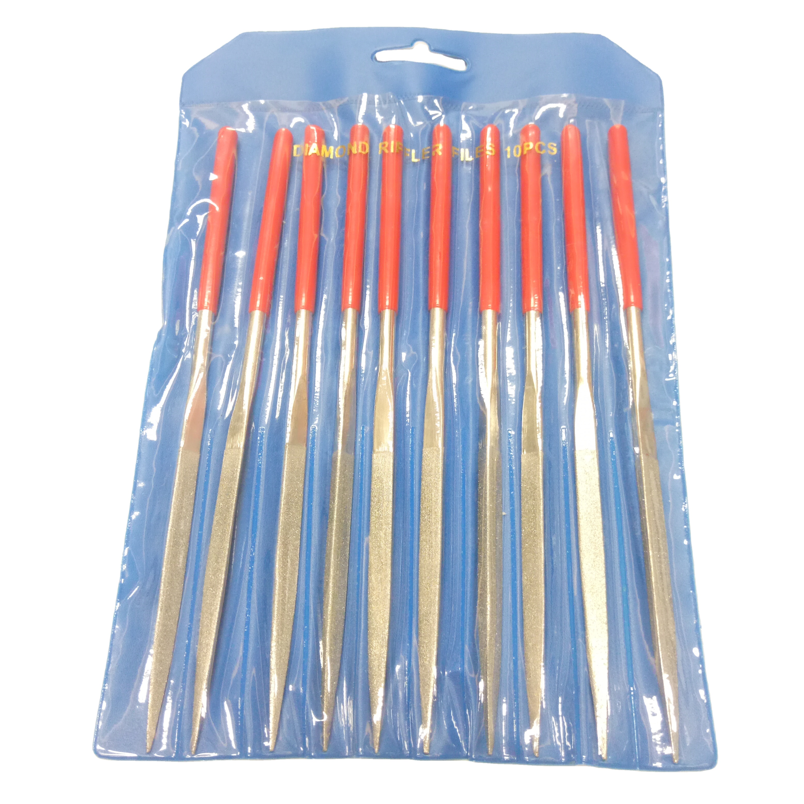 10pcs herramientas de archivos manuales de diamante electroplacado de la aguja con recubrimiento de diamantes de triángulo para madera para madera