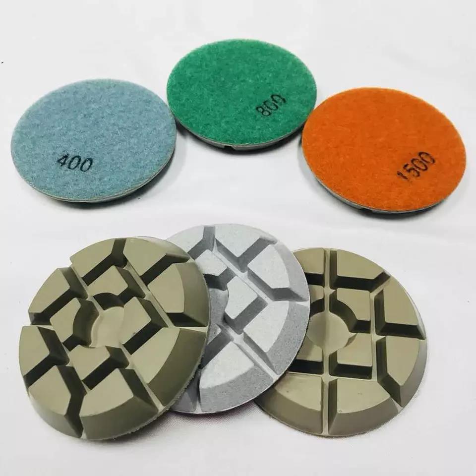 China Fabricación 3 "75 mm de almohadillas de pulido de diamante de concreto seco